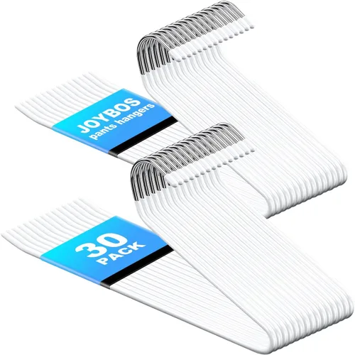 Miniatura 7 de JOYBOS - Colgadores para jeans para armario, 10 unidades - Percha que ahorra espacio para pantalones - Estante de ropa de acero inoxidable