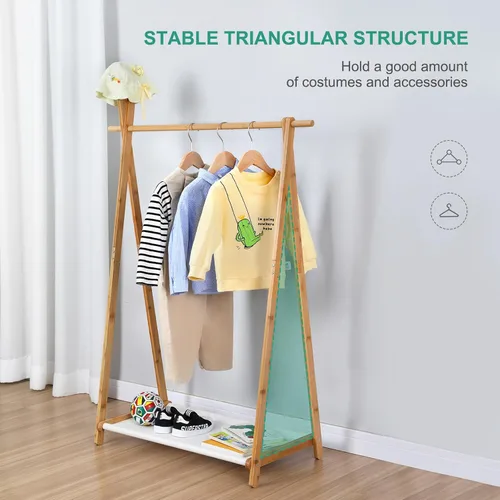 Miniatura 7 de Jotsport Estante plegable de bambú para niños, con almacenamiento Farbico, pequeño armario abierto para sala de juegos, guardería, baby shower