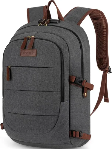 Miniatura 17 de Tzowla, mochila de viaje de negocios para computadora portátil de 15,6 a 17,3 pulgadas para mujeres, hombres y para regalar, A-Negro