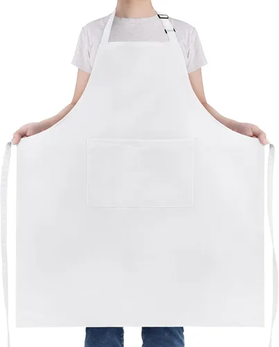 Miniatura 8 de NLUS Delantales de chef para hombres y mujeres, delantales de cocina para mujeres con 2 bolsillos, delantales ajustables, resistentes al agua y al