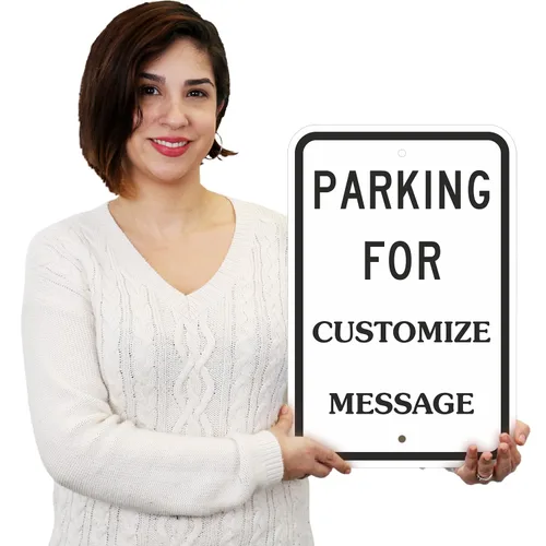 Miniatura 2 de Letrero personalizado "Parking For - Add Your Message" de SmartSign Aluminio de 12 x 18 pulgadas