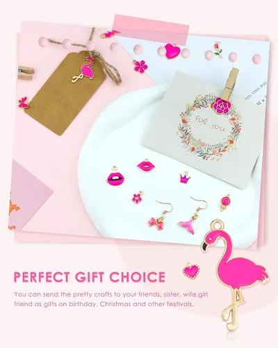 Miniatura 5 de YETOOME 30 dijes esmaltados chapados en oro surtidos, colgantes, colgantes para collares, pulseras, joyería y manualidades, Acero aleado, No es una