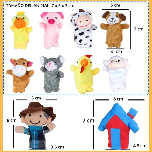 Miniatura 3 de RIY 10 marionetas de dedo de tiempo de cuentos – Old Macdonald Had A Farm Marionetas educativas para cesta de Pascua