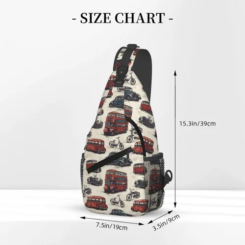 Miniatura 2 de Small Crossbody Bags for Women Men - Vintage Car Print Adjustable Shoulder Bag Fanny Packs Belt Sling Bag Crossbody Purses Backpack for Travel