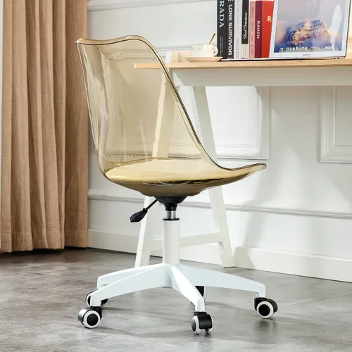 Miniatura 3 de Silla de escritorio transparente, Silla de oficina en casa de plástico, Silla giratoria de plástico para oficina, hogar, maquillaje, espacio