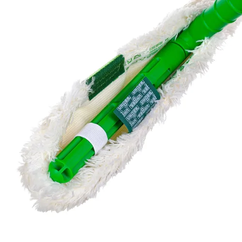 Miniatura 3 de Unger Commercial Original StripWasher de 18 pulgadas con mango – Funda de microfibra de alta absorción y barra en T para pozo de agua para ventanas