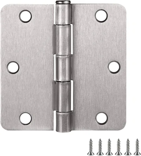 Miniatura 12 de Design House Paquete de 10 bisagras de puerta interior de 3.5 x 3.5 pulgadas con radio de 1/4 de pulgada, negro mate, construcción de acero