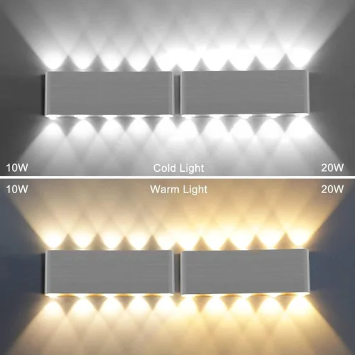 Miniatura 7 de Kawell Aplique de pared moderno de 10 W, luz de pared LED para interiores, lámpara de pared LED de aluminio para dormitorio, sala de estar, mesita
