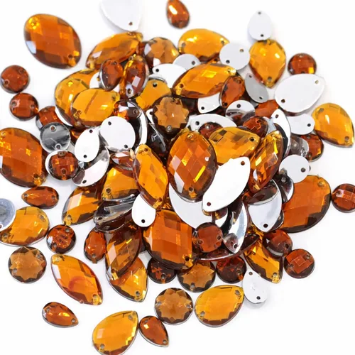 Miniatura 10 de 230 piezas de diamantes de imitación de forma mixta, piedras acrílicas con parte trasera plana, piedras de diamante para manualidades, manualidades