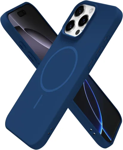Miniatura 285 de oakxco Funda de silicona Mag Safe para iPhone 17 Pro Max, funda magnética delgada y fina compatible con carga inalámbrica MagSafe, bonita funda Negro
