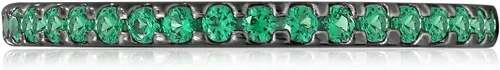 Miniatura 7 de Tienda Collection Plated Sterling Silver Round-Cut All-Around Band Ring made with Infinite Elements Zirconia