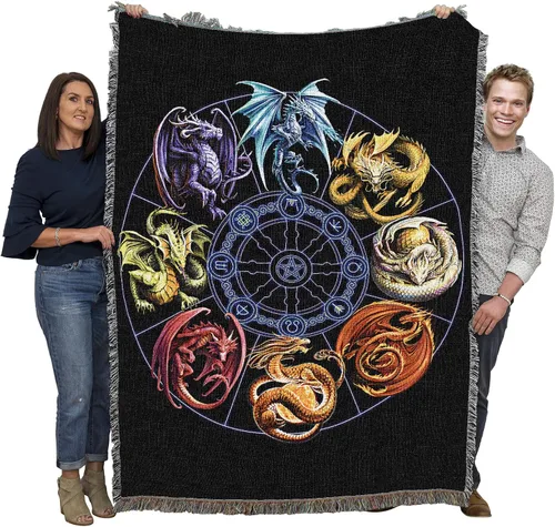 Miniatura 11 de Pure Country Weavers Anne Stokes - Manta de belleza de dragón de la colección Age of Dragons – Manta de fantasía para regalo tejida de algodón