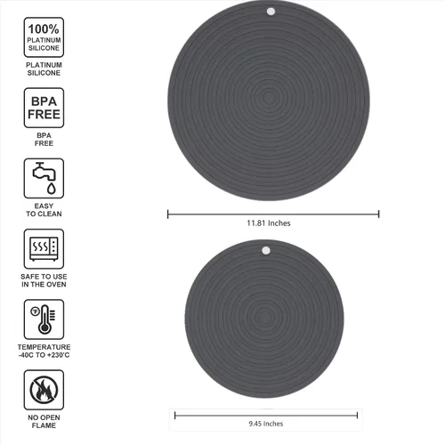 Miniatura 3 de Alfombrillas de silicona para ollas y sartenes, resistentes al calor, almohadillas calientes flexibles para mesa de cocina, tapetes antideslizantes