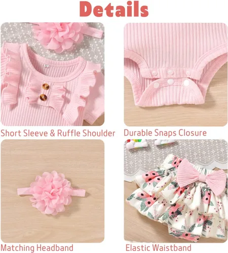 Miniatura 4 de Aalizzwell Traje de verano para bebés recién nacidos