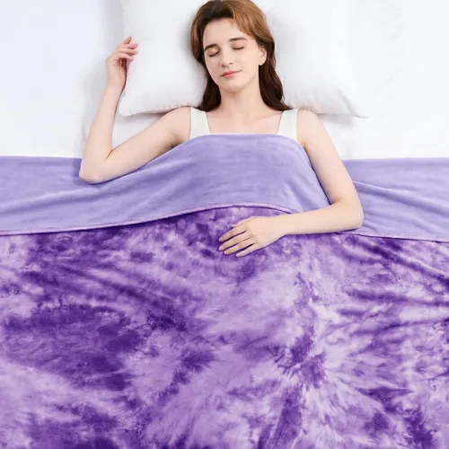 Miniatura 15 de Topcee Manta de Tiro Refrescante para Sudores Nocturnos Decorativa Tie Dye, Absorbe el Calor para Mantenerte Fresco en Noches Cálidas, Q-Max 0.5