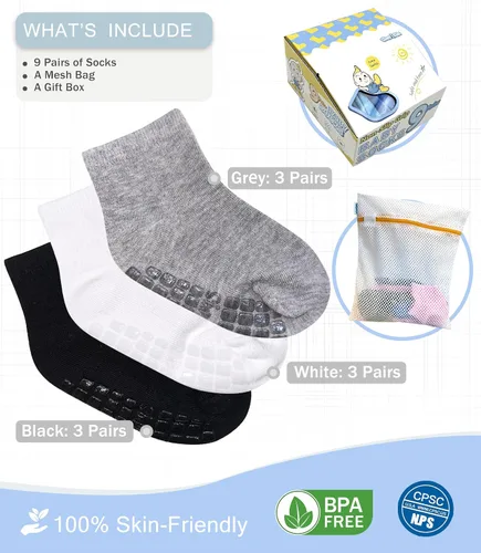 Miniatura 6 de Simply Kids Calcetines para bebé con puños (9 pares) para niños de 6 meses a 7 años