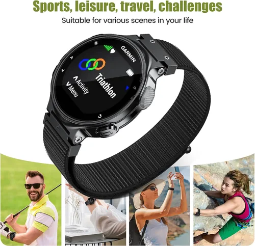Miniatura 5 de NotoCity Para Forerunner 735XT Banda Nylon Forerunner 235 Smartwatch Band Forerunner 630/620/220/230 Correa Approach S6 Watchband (negro)