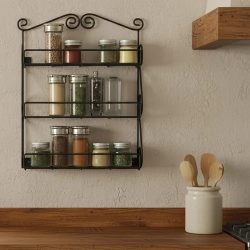 Miniatura 8 de FitWell - Estante de especias de pared con desplazamiento de 3 niveles, gabinete de especias tradicional y cocina, organizador de belleza y esmalte