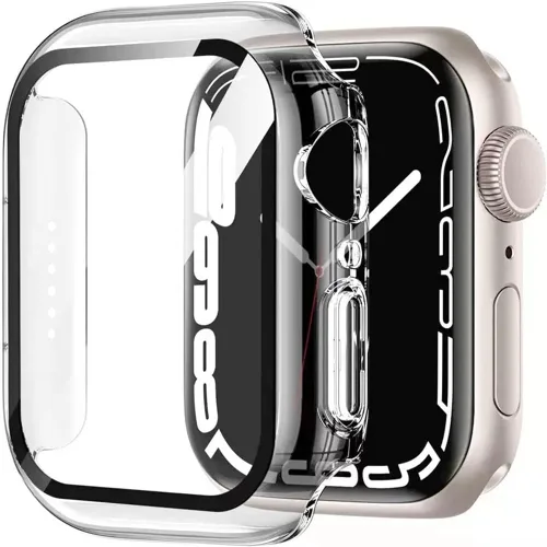 Miniatura 25 de Paquete de 2 fundas rígidas de 1.496 pulgadas para Apple Watch Series 3, 2, 1, 1.496 pulgadas, protector de pantalla de vidrio templado, cobertura
