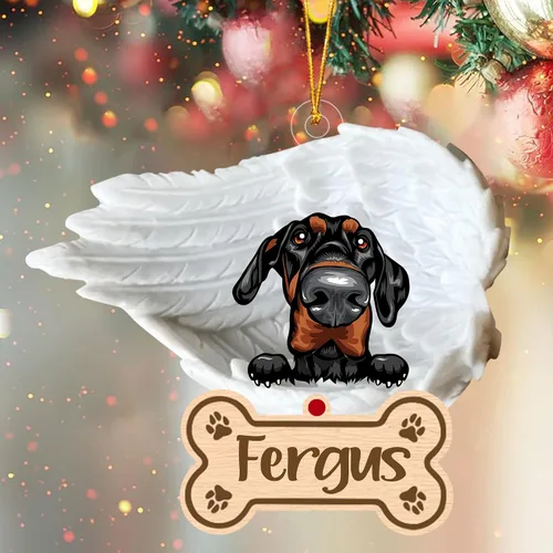 Miniatura 21 de Adorno de perro afgano de 1 ángel, adorno acrílico 2D personalizado conmemorativo para perros, regalo por pérdida de mascotas, regalo