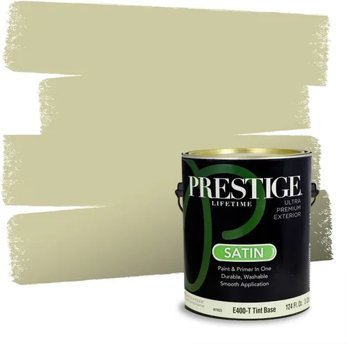 Miniatura 239 de Prestige Paints - Pintura exterior e imprimación en uno, 1 galón, plano, compatibilidad comparable con el color menta «Whipped Mint» de Behr
