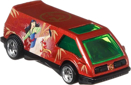 Miniatura 3 de Hot Wheels Auto de juguete Disney, Mulan '69 Volkswagen Squareback a escala 1:64, neumáticos reales y metal/metal para niños y coleccionistas