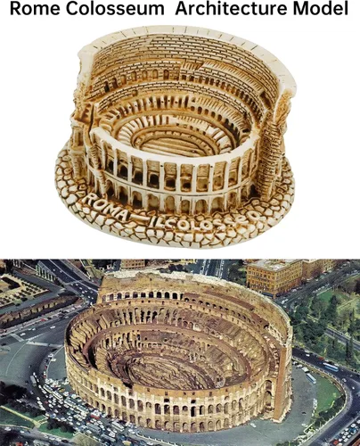TRANSGOOD Coliseo Romano Recuerdos Italianos Modelo Coliseo, Escultura de Coliseo de Tamaño Mini Resina, Arquitectura Romana Antigua, Decoración de