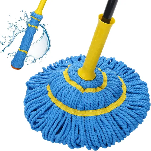 Miniatura 17 de KeFanta Trapeador autoescurridor para limpieza de suelos, fregona de microfibra con mango largo de 57 pulgadas, fácil de escurrir para cocina