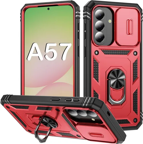 Miniatura 72 de PASNEW Funda para Samsung Galaxy A54, Soporte Metálico y Cubierta Deslizante para Cámara, Militar Multicapa Resistente de Cuerpo Completo a Prueba
