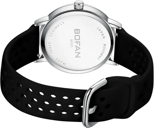 Miniatura 3 de BOFAN Reloj de enfermera para profesionales médicos, estudiantes, médicos con esfera fácil de leer, segunda mano y 24 horas, banda de silicona suave