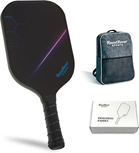 Miniatura 11 de Paletas de pickleball T700 de fibra de carbono cruda con núcleo de panal de polipropileno de 0.630 in para control y giro, punto dulce grande, pala