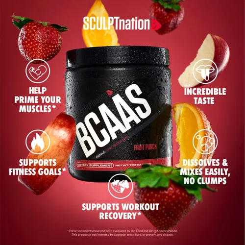 Miniatura 2 de Sculpt Nation por V Shred BCAA Powder - Potente mezcla de aminoácidos para apoyar la recuperación y resistencia, aminoácidos esenciales de cadena