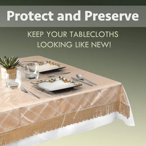 Miniatura 2 de Elaine Karen - Protector de mesa de plástico transparente 100% impermeable, protector de mesa de plástico transparente y cristalino para mesa