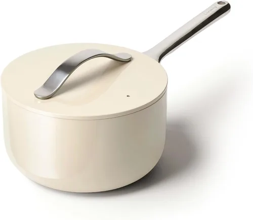 Miniatura 23 de Caraway Sartén antiadherente de cerámica con tapa (3 cuartos de galón), no tóxico, sin PTFE ni PFOA, apto para horno y compatible con todas