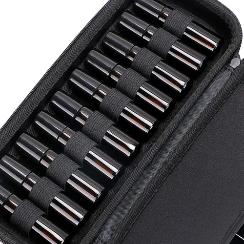Miniatura 9 de Hipiwe Estuche organizador de aceites esenciales de EVA para 20 botellas de 0.2 onzas líquidas y 0.3 onzas líquidas, botellas estándar y rodantes