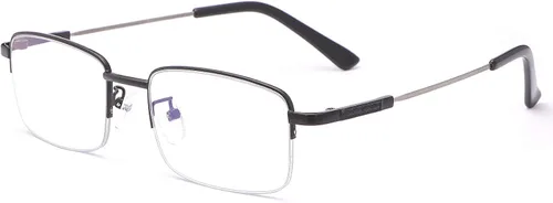 Miniatura 10 de LJIMI - Lentes de lectura presbípicos multienfoque progresivos, bloqueo de luz azul, medio marco, aleación de titanio, sin línea, multifocal