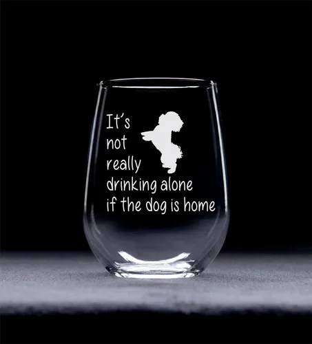 Miniatura 2 de C M The Dog is Home - Copa de vino sin tallo para mujeres y hombres, 17 onzas, regalo para amantes de los perros para él y ella (estilo D2)
