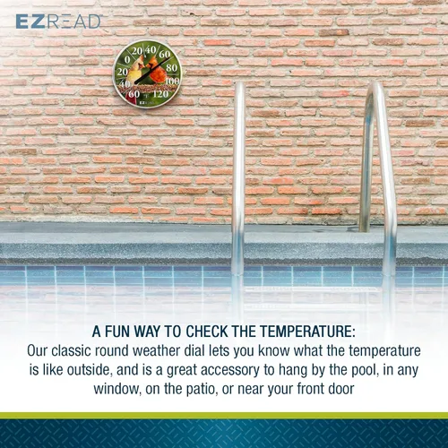 Miniatura 4 de EZREAD - Termómetro de esfera colgante 840-1211, termómetros meteorológicos para uso en interiores y exteriores, gran diámetro de 12.5 pulgadas