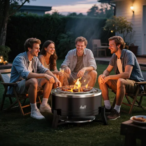 Miniatura 8 de BALI OUTDOORS Chimenea sin humo de 22 pulgadas para exteriores, fogata al aire libre con bandeja de cenizas, hoguera portátil para leña