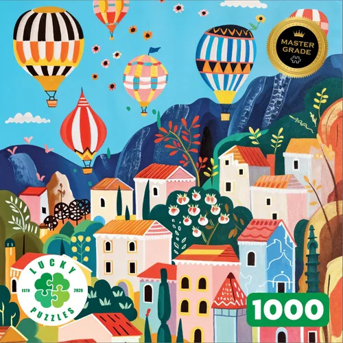 Miniatura 5 de Lucky Puzzles - Rompecabezas de 1000 piezas para adultos Hermoso rompecabezas de arte popular de globos aerostáticos de Turquía y formaciones