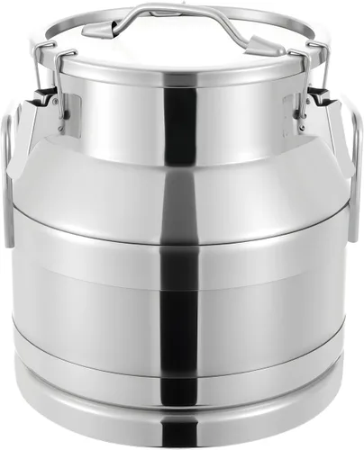 Leche de acero inoxidable, 20L/5.28 galones, universal, hermético, de metal, para leche, contenedor de almacenamiento de líquidos, con tapa sellada