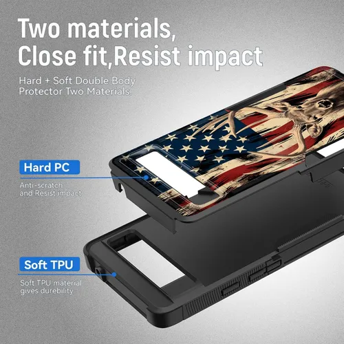 Miniatura 2 de Funda para Pixel 7a, resistente de doble capa híbrida de policarbonato duro de goma suave a prueba de golpes para Google Pixel 7A 6.1 pulgadas