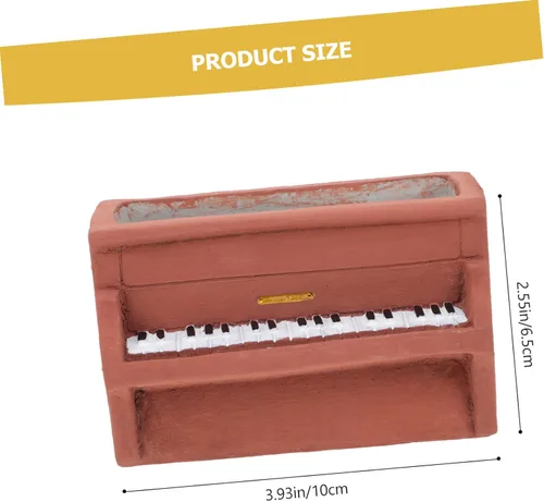 Miniatura 9 de NOLITOY Maceta de cemento para piano, maceta en forma de piano, maceta suculenta de cerámica para exteriores, plantas suculentas, plantador