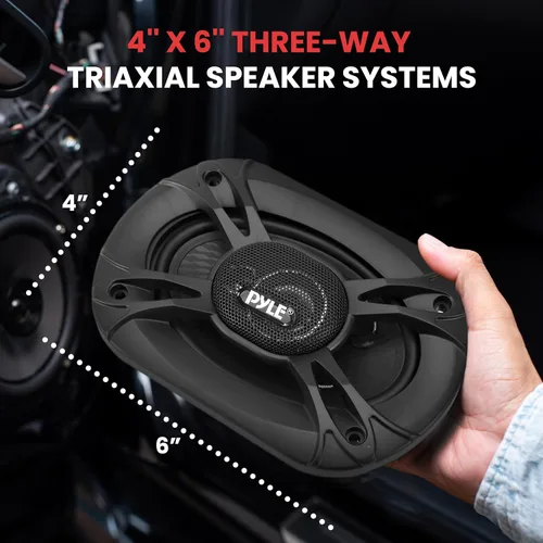 Miniatura 2 de Pyle Altavoces estéreo universales de 3 vías para automóvil, 300 W, 4 x 6 pulgadas, Triaxial ruidoso, Pro Audio, altavoz para automóvil, componente