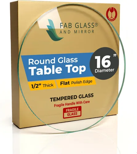 Miniatura 60 de Fab Glass - Mesa redonda de cristal de 48 in, grosor de 3/4 in, cristal pulido plano templado, Vidrio, Transparente