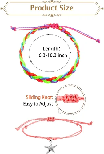 Miniatura 6 de Hicarer 21 pulseras de olas surfistas ajustables e impermeables hechas a mano para la amistad, joyería para mujer
