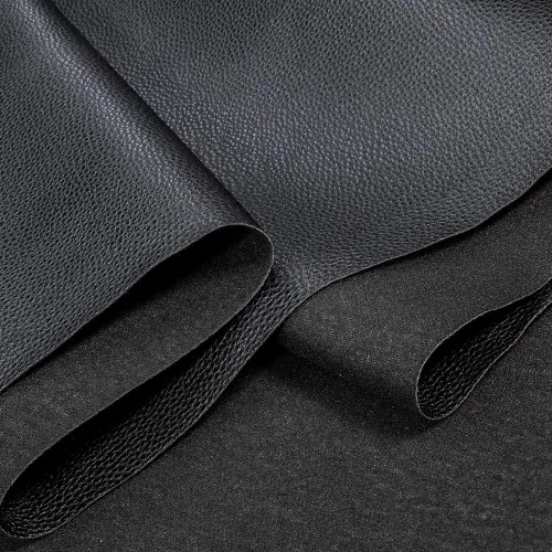 Miniatura 3 de TORRAMI Hoja de material de tela de cuero sintético de PU suave 2 yardas 54" x 72", 0.95mm de espesor para tapicería, manualidades, patrón de Negro