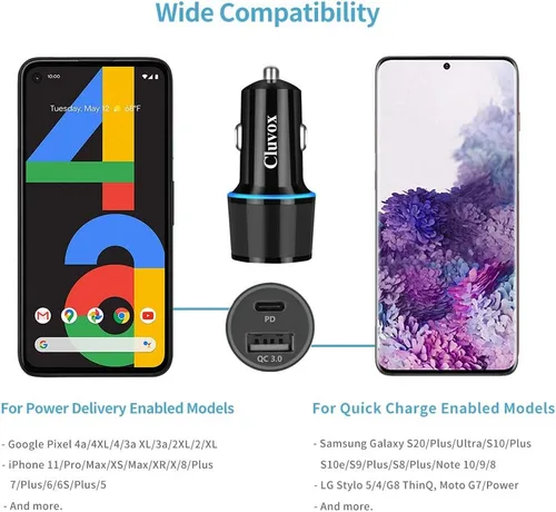 Miniatura 2 de Cargador de coche rápido tipo C para iPhone 17 Pro Max/16/15, Samsung Galaxy S26/S25, Google Pixel 10/9 Android Phone Car Plug Adapter, cargador