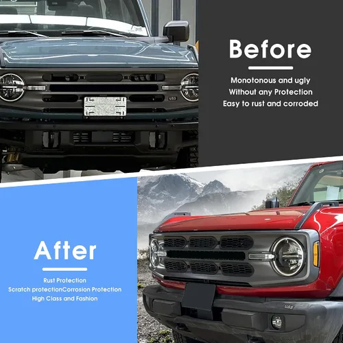 Miniatura 5 de sukemichi Insertos de parrilla de malla frontal para Ford Bronco Big Bend 2021, 2022, 2023, 2024, 2025, 2026, accesorios exteriores de 2 puertas, 4