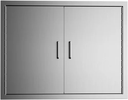 Miniatura 8 de Luffioner Puertas de cocina para exteriores, puerta de acceso doble para barbacoa de 31 pulgadas de ancho x 24 pulgadas de alto, placa gruesa a